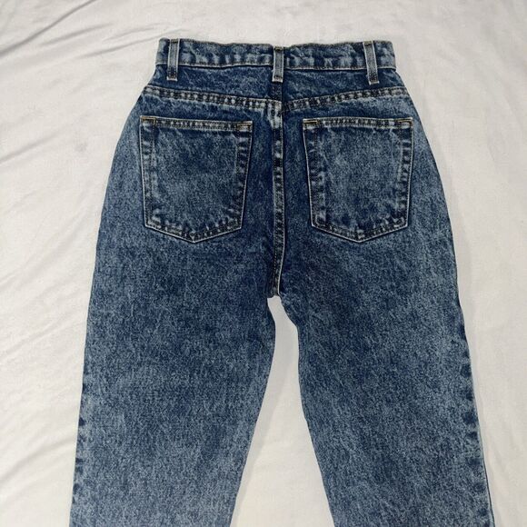 American Apparel Vintage Inspired Medium Marble Wash High Waisted Jeans Size 24 - Picture 10 of 10